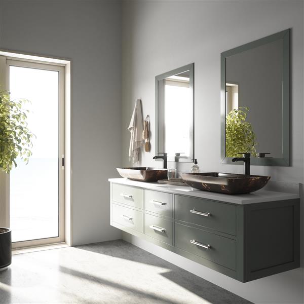 VIGO Glass Vessel Bathroom Sink - Brown