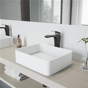 VIGO Vessel Bathroom Sink - White