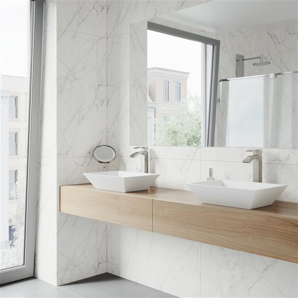 VIGO Vessel Bathroom Sink - White