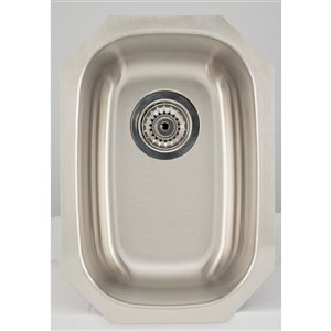 Évier simple encastré, 12,62" x 18", acier inoxydable