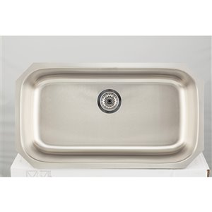 Évier simple encastré, 32,12" x 18", acier inoxydable
