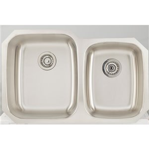 American Imaginations Undermount Double Sink - 20.62" - Stainless Steel