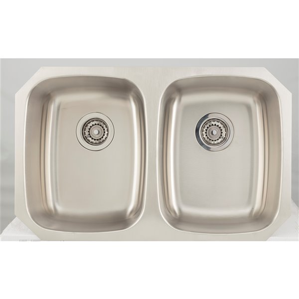 American Imaginations Undermount Double Sink - 29.12-in - Stainless Steel