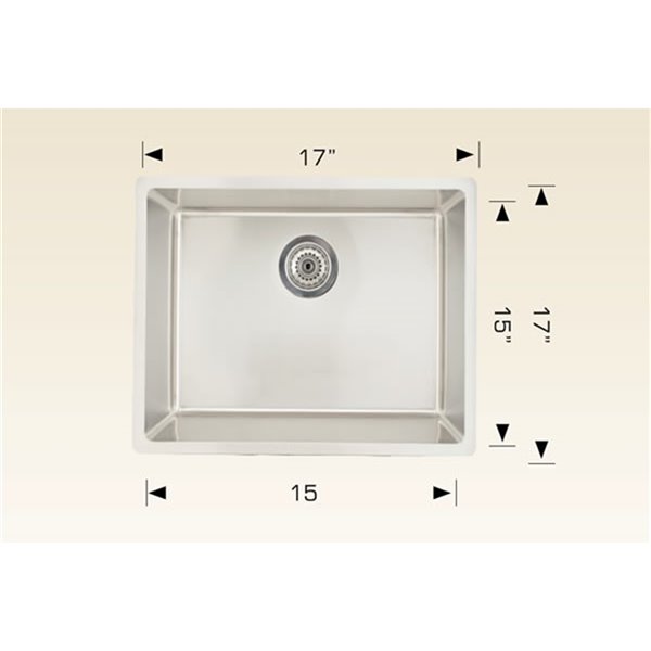 American Imaginations Undermount Single Sink - 17-in - Stainless Steel