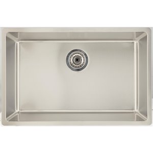 Évier simple encastré, 27" x 17,5", acier inoxydable