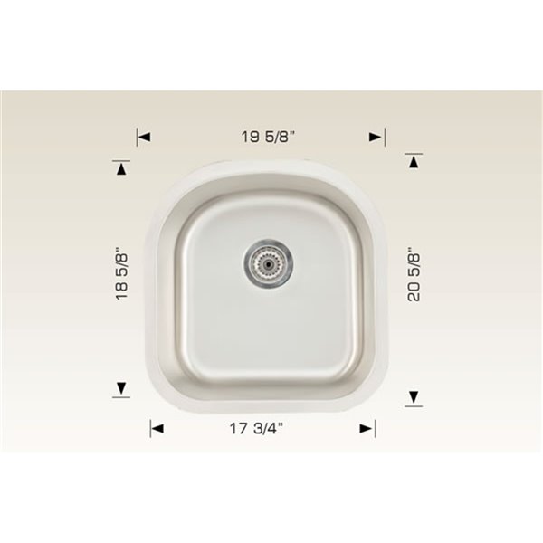 American Imaginations Undermount Single Sink - 20.62-in x