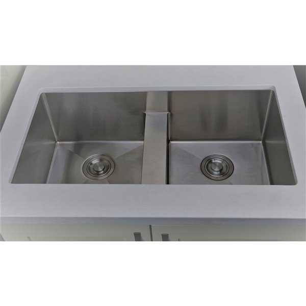 American Imaginations Undermount Double Sink - 37-in - Stainless Steel