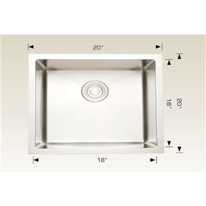 American Imaginations Laundry Sink - 20" - Stainless Steel