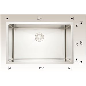 American Imaginations Laundry Sink - 27" - Stainless Steel - Chrome