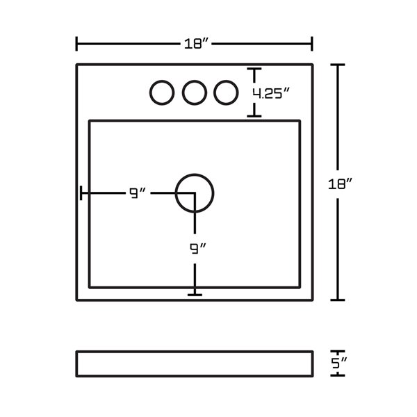 American Imaginations Above Counter Vessel - 18-in - White