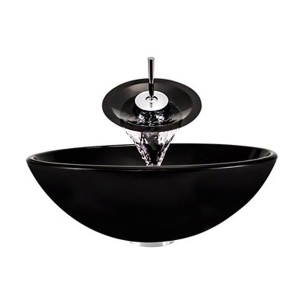 Mr Direct Black Bathroom Waterfall Faucet Ensemble 601 Bl Wf Rona