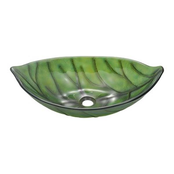 MR Direct Green Colored Glass Leaf Vessel Sink,609 RONA