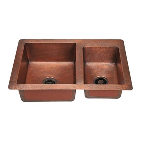 MR Direct Double Offset Bowl Copper Sink 901 RONA   330611884 MainImage 001 L 