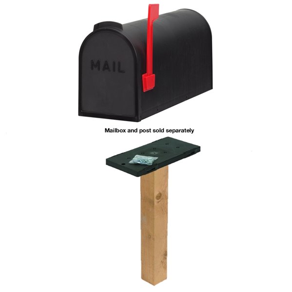 PRO-DF Panneau de montage pour boîte aux lettres rurale à montage sur  poteau, noir PS92-N