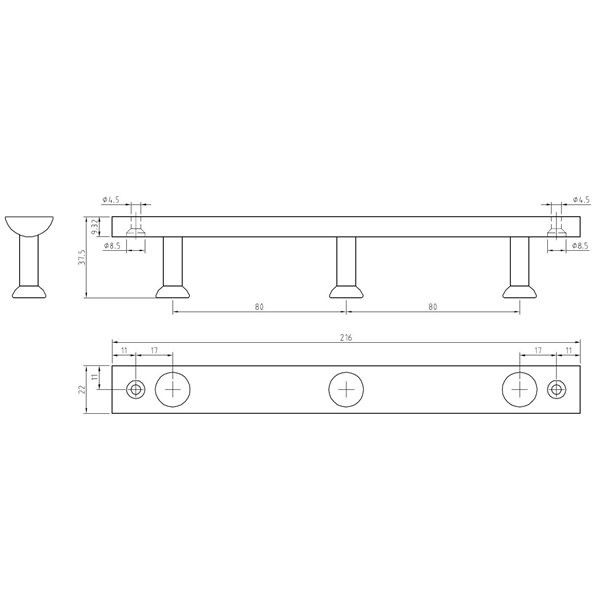 Richelieu Contemporary Hook Rack-BP700210