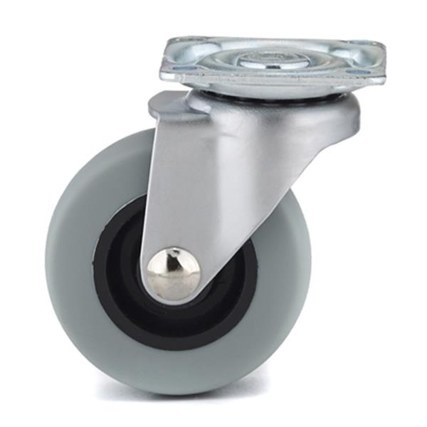 Richelieu 64-mm Grey Rubber Industrial Caster without brake, 50 mm Diameter
