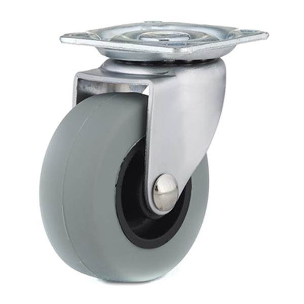 Richelieu 64-mm Grey Rubber Industrial Caster without brake, 50 mm Diameter