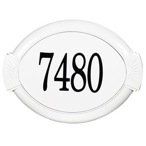 Classic Cast Aluminum Address Plaque, White