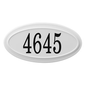 Classic Oval Address Plaque, White