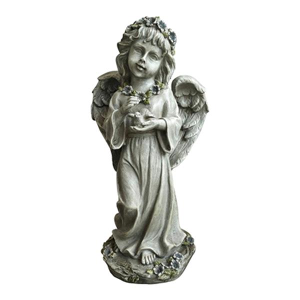 Hi-Line Gift Ltd. Angel Child Standing and Holding Bird,75583-GY | RONA