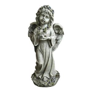 Hi-Line Gift Angel Child Standing and Holding Bird,75583-GY