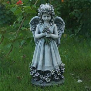 Hi-Line Gift Ltd. Angel Holding Flowers,75596-B