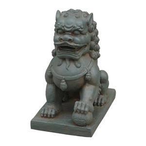 Hi-Line Gift Ltd. 76334-B 13.5 H x 7.8-in W Bronze Foo Dog with Left Paw on Ball Garden Statue