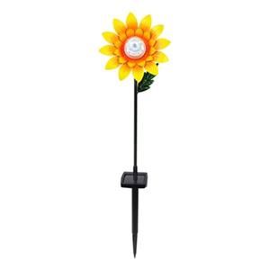 Hi-Line Gift Small Rotating Sunflower Stake with Solar LED,7