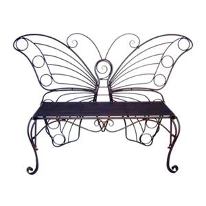 Hi-Line Gift Ltd. Metal Butterfly Garden Bench,78620-BK