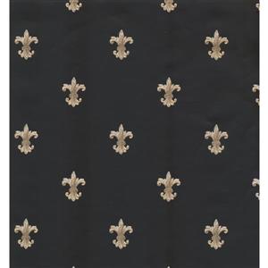 York Wallcoverings Paisley Modern Wallpaper - Black/Beige