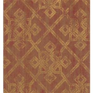 York Wallcoverings Paisley Modern Wallpaper - Cream/Bordo