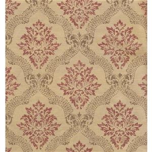 York Wallcoverings Paisley Modern Wallpaper - Beige/Bordo