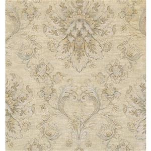 York Wallcoverings Paisley Modern Wallpaper - Cream/Grey