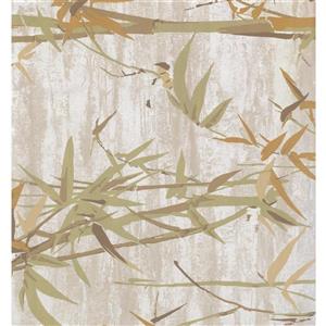 York Wallcoverings Floral Colourful Wallpaper - Cream/Green