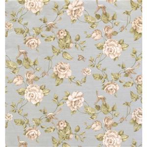 York Wallcoverings Floral Colourful Wallpaper - Beige/Blue