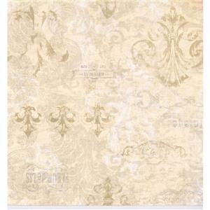 York Wallcoverings Damask Traditional Wallpaper - Cream/Beige