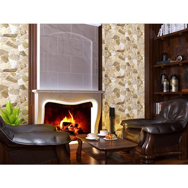 Retro Art 3D Retro Wall Panel - PVC - 39-in x 25-in - Brown