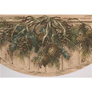Retro Art Pine Cones Wallpaper