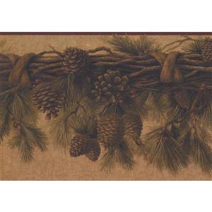 Retro Art Pine Cones Wallpaper