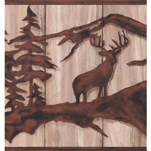 York Wallcoverings Wild Forest Deer and Bear Wallpaper