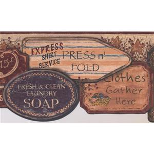 York Wallcoverings Vintage Laundry Signs Wallpaper