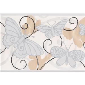 York Wallcoverings Sepia and Frost White Butterflies Wallpaper