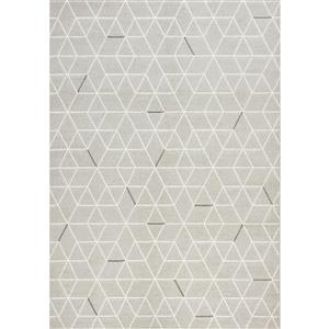 Tapis Intrepid géométrique de Novelle Home, 8' x 11', gris