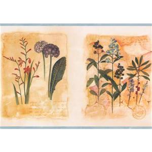 Chesapeake Flowers on Letter Wallpaper Border - 15' x 8" - Yellow