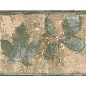 Norwall Leaves floral Wallpaper Border - 15' x 7-in- Beige