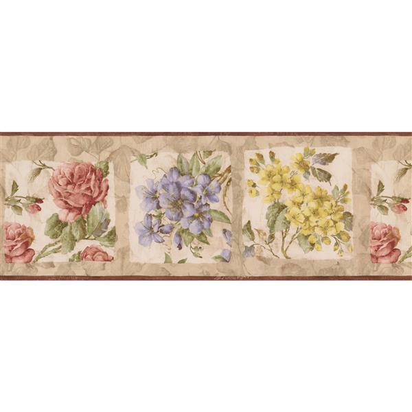 Norwall Floral Wallpaper Border - 15' x 8.5-in- Beige | RONA