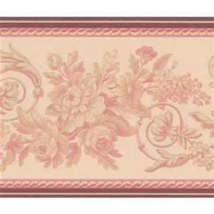 Retro Art Abstract Vines Floral Wallpaper Border - 15' x 6" - Beige