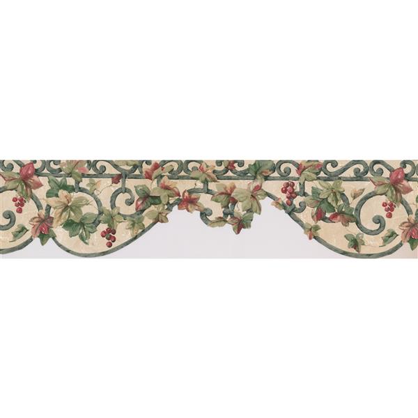Norwall Floral Cherry Wallpaper Border 15' x 6.25in White RONA