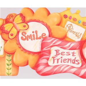 York Wallcoverings Girls Rule Princess Wallpaper Border - 15-ft x 9-in - Pink