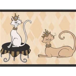 York Wallcoverings Cats with Crown Wallpaper Border - 15-ft x 6.75-in - Multicolour